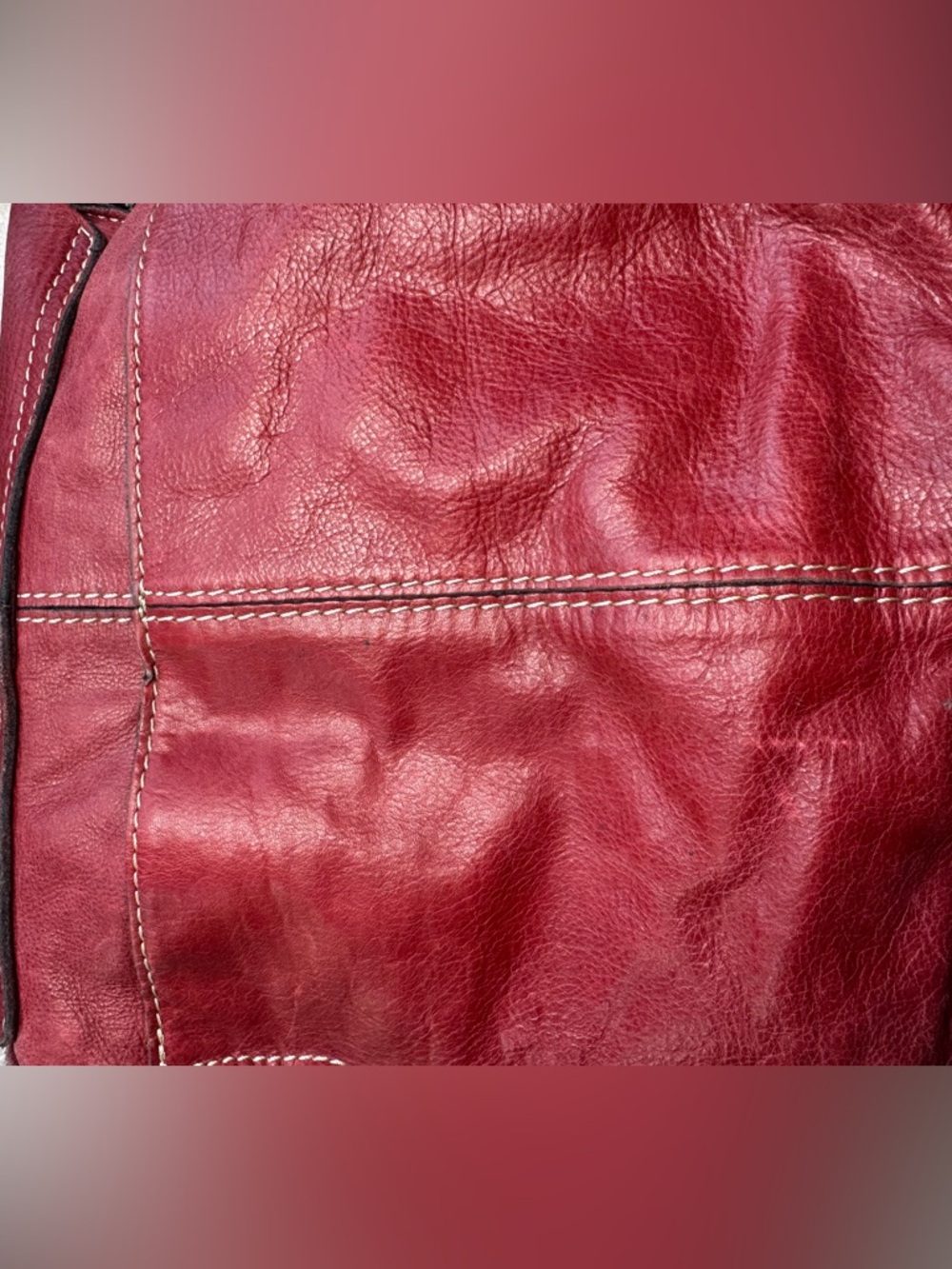 Patricia Nash Red Leather Studded Crossbody Bag - Picture 9 of 10